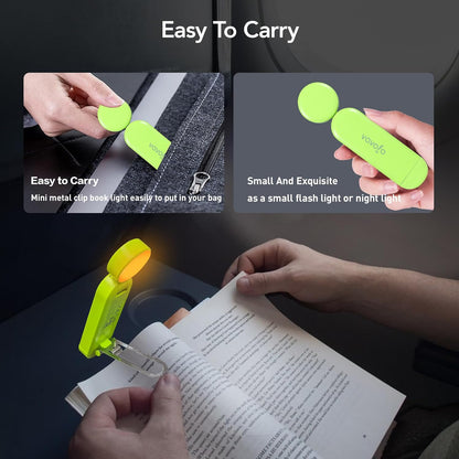 VAVOFO USB Rechargeable Bookmark Reading Light, Blue Light Blocking Amber LEDs for Bedtime Reading - Clip On, 9 Lighting Modes