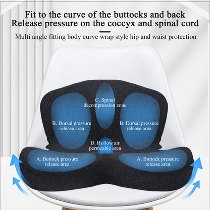 Seat Cushion with Lumbar Support Pillow, Back and Seat Cushion for Office