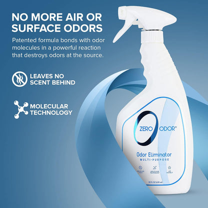 Zero Odor Multi-Purpose Odor Eliminator, Fabric & Room Deodorizer, 16 oz | Odor Eliminator Spray for Closet, Bathroom, Basement, Trash & Upholstery, Air and Surface use