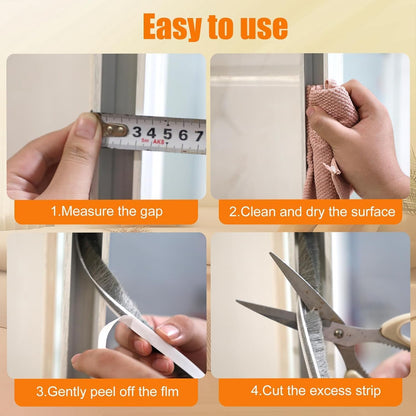 Bruiefpap 39.4FT Weather Stripping for Doors and Windows, Self-Adhesive Soundproofing Door Seal, Door Insulation for Sliding, Exterior, Frames and Front, 0.35'' Wide x 0.35'' Thick, Grey