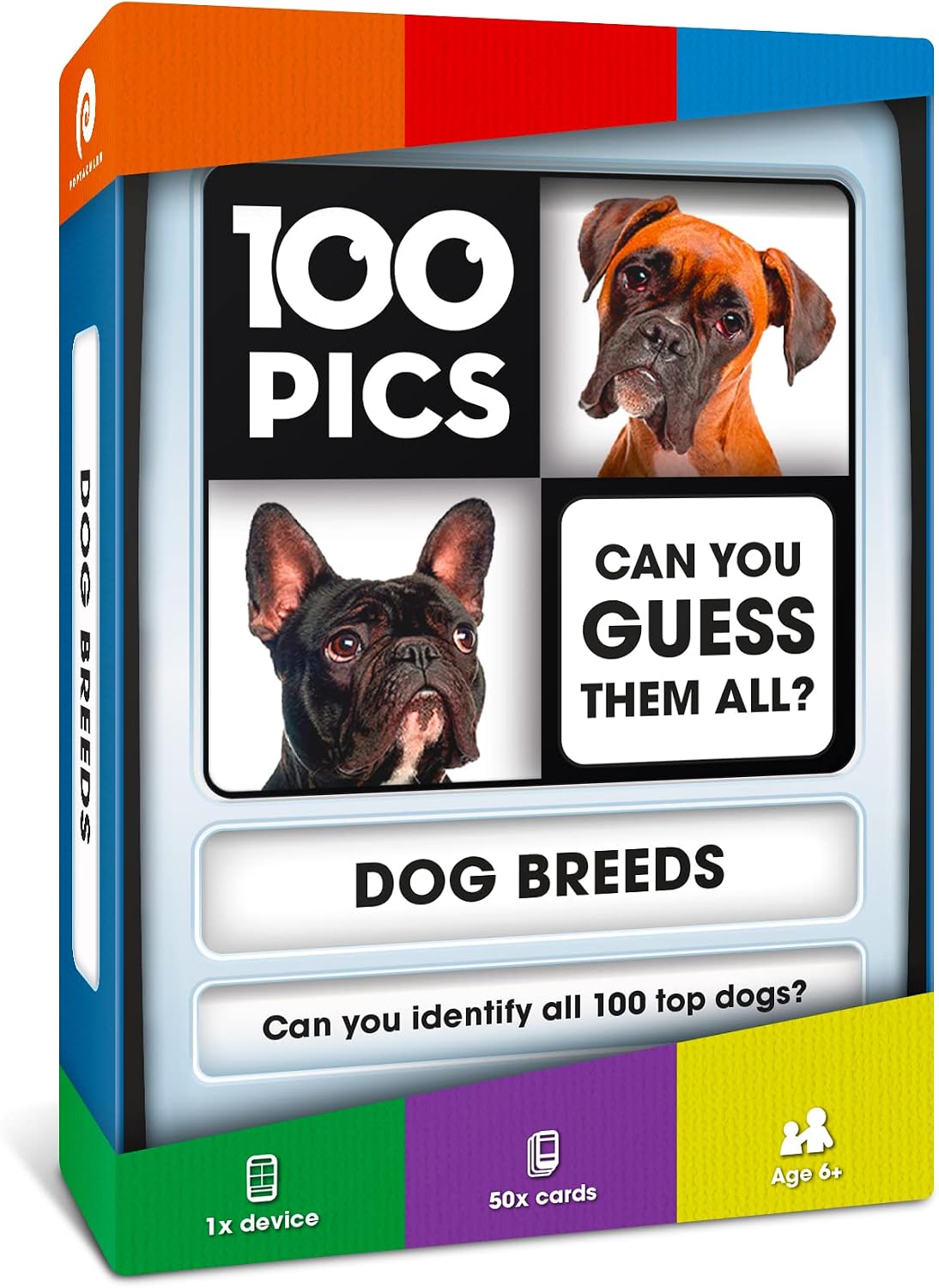 Logos Travel Game - Guess 100 Logos | Flash Cards with Slide Reveal Case | Card Game, Gift, Stocking Stuffer | Hours of Fun for Kids and Adults | Ages 6+