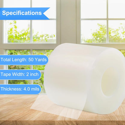 Window Sealing Tape 2 Inch x 33 Ft Transparent Window Insulation Waterproof Nano Draft Isolation Tape Clear Weather Stripping Caulk Tape for Window and Bathroom Shower Glass Side Gaps