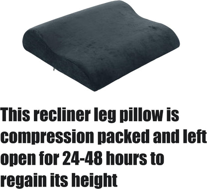 HOMBYS Extra Large Recliner Leg Pillow, Memory Foam Foot Rest Cushion Wave Shape Recliner Footrest Extender, Multi Purpose Back & Lumbar Support Pillow for Recliner, Bed, Sofa Couch,Grey