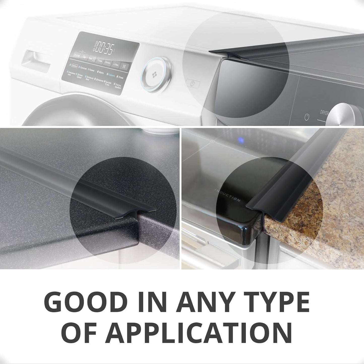 Silicone Stove Gap Cover X-Protector - 50"x1" Premium Counter Gap Filler | Self-Adhesive Guard Between Stove and Counter - Heat Resistant Oven Counter Gap Protector - Stove Top Spill Guard