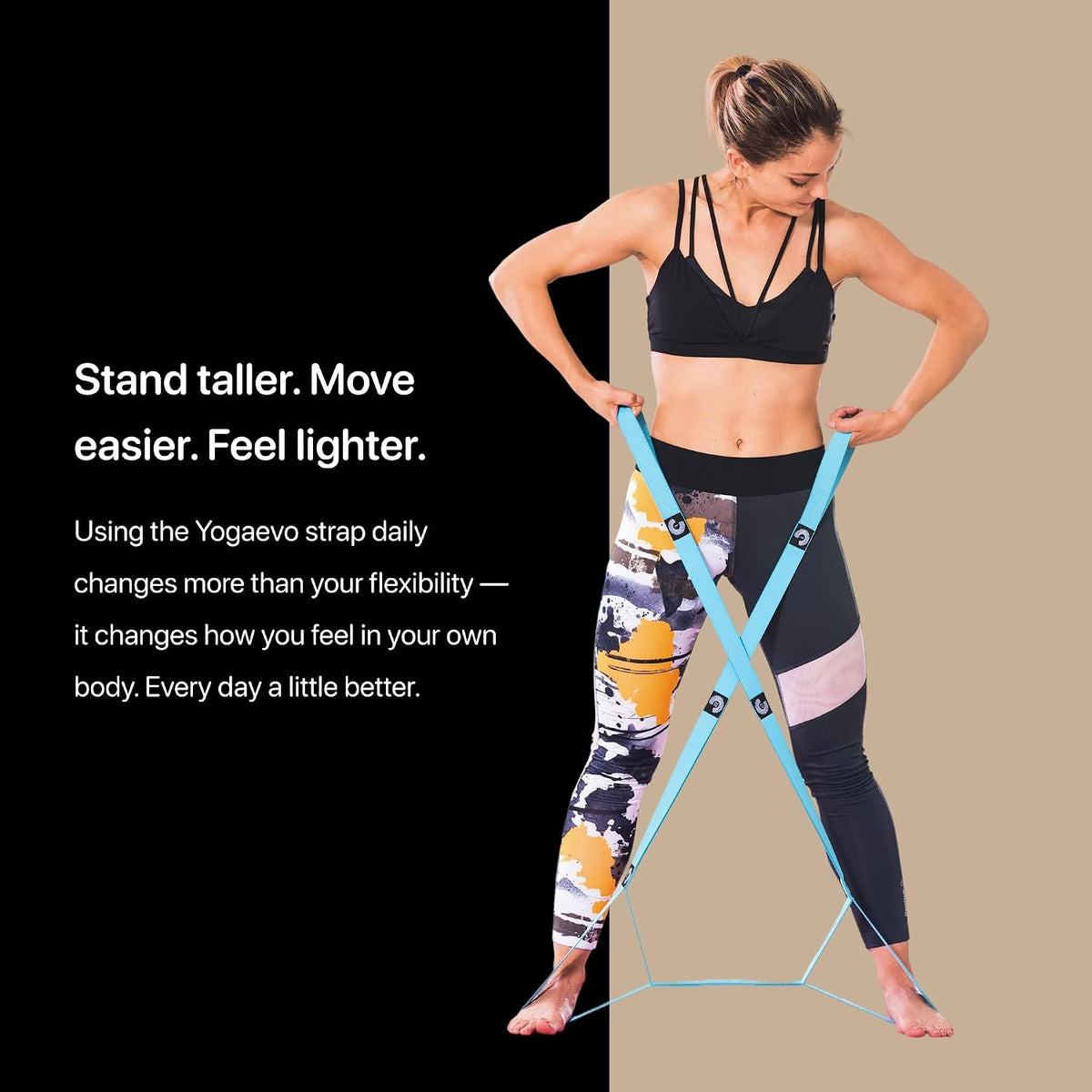 Yogaevo Elastic Stretching Strap With Loops For Physical Therapy