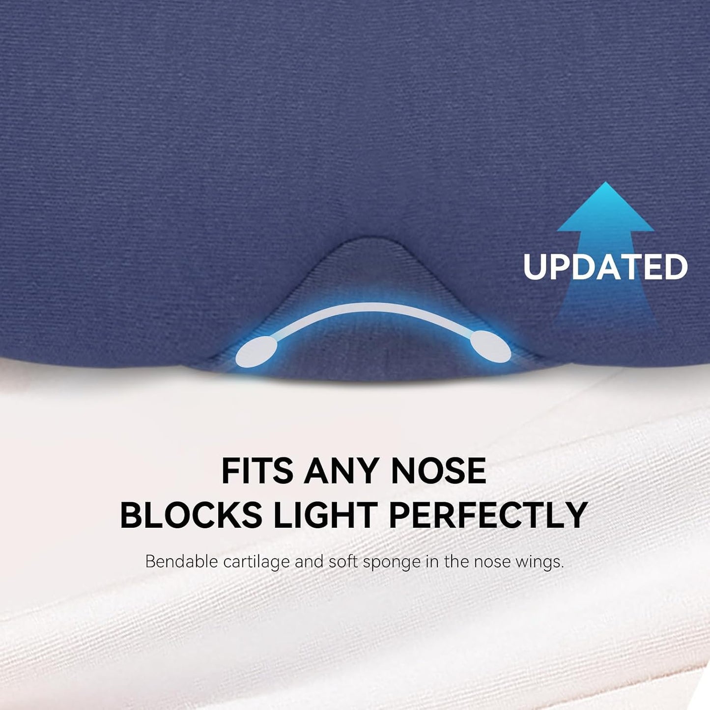 Mavogel Cotton Sleep Eye Mask, Light Blocking with Adjustable Nose Bridge | Updated Design, Soft and Comfortable Night Eye Mask for Men Women, Eye Blinder for Shift Work, Includes Travel Pouch, Grey