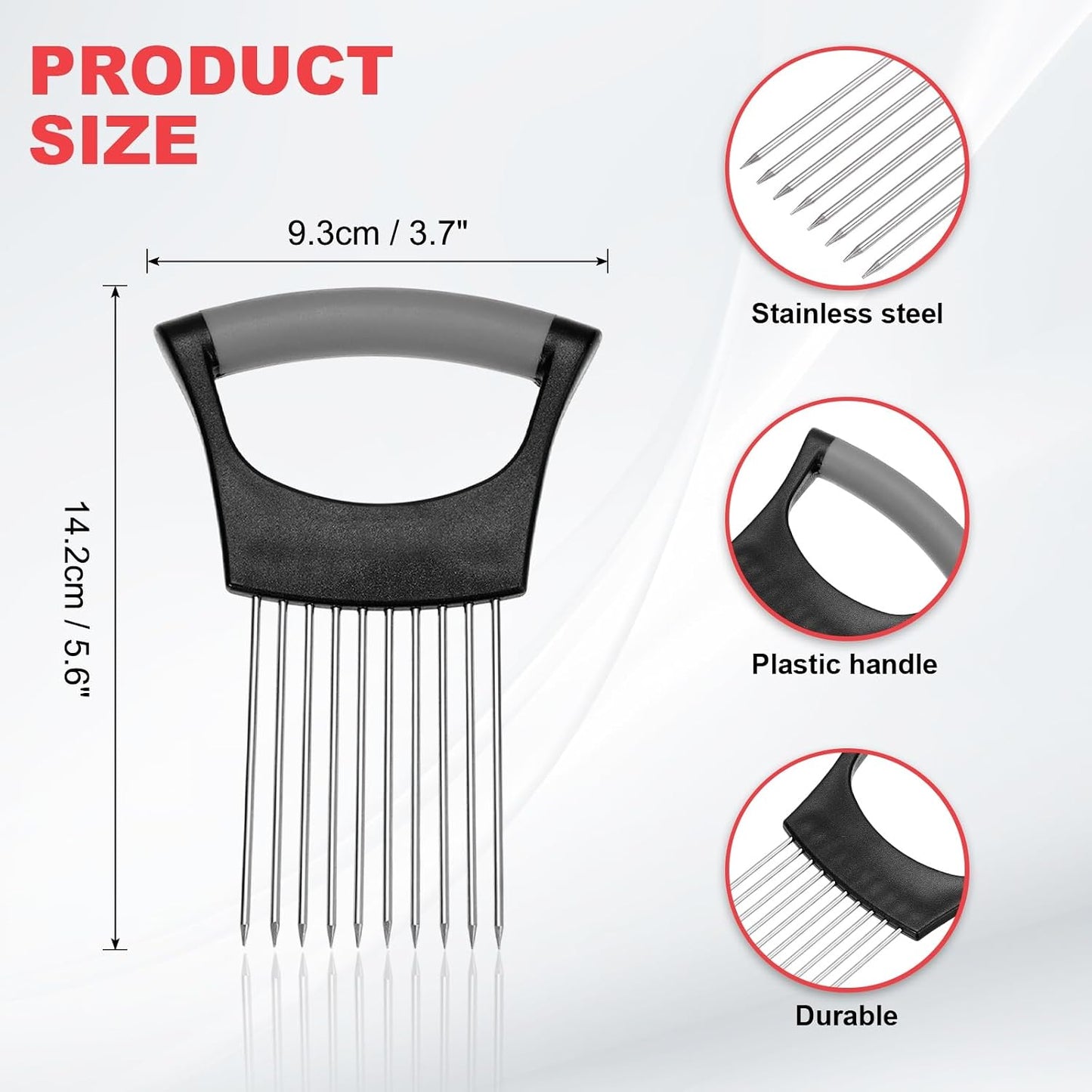 uxcell Onion Slicer Holder, Stainless Steel Vegetable Cutting Holder Food Cutter Tool for Slicing Storing Onions Tomatoes Potatoes Avocados Apples, Green