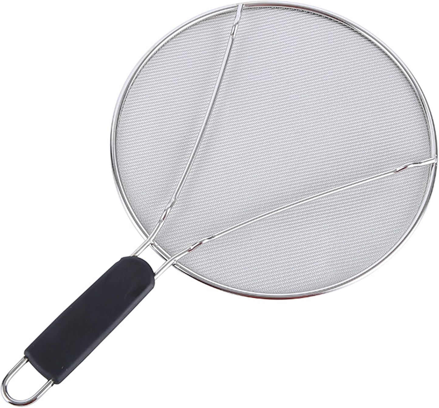 Splatter Screen for Frying Pan: Stainless Steel Grease Splatter Guard Oil Splatter Guard for Cooking, Mesh Frying Screen Keeps Kitchen Clean and Protects Skin From Burns (Red, 11in)