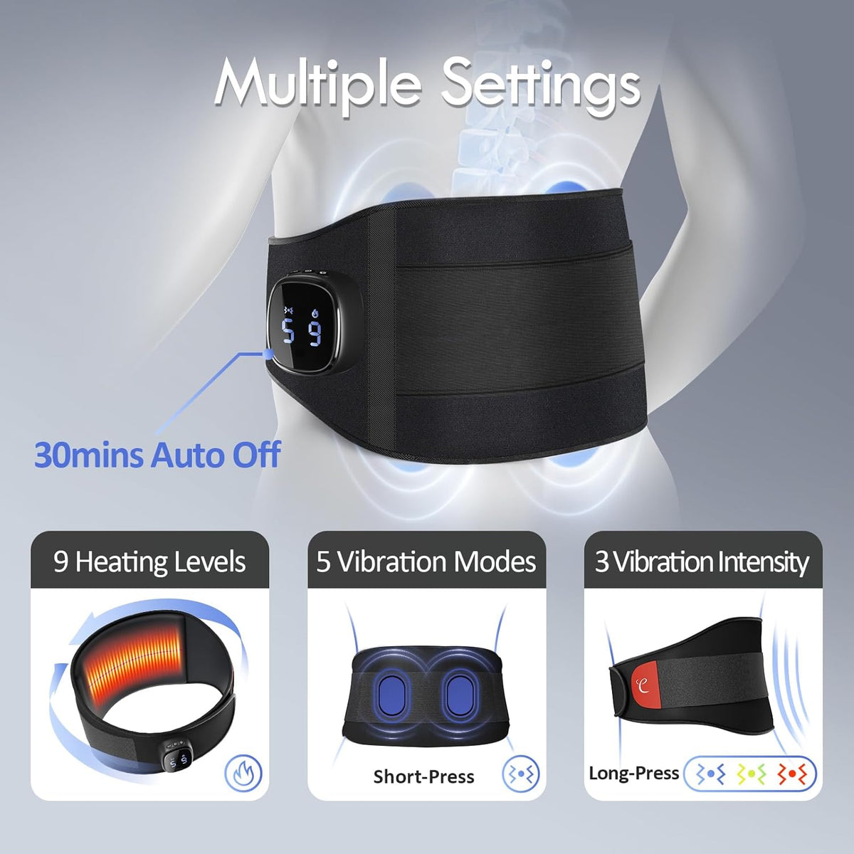 Comfytemp Cordless Portable Heating Pad with Massager for Lower Back FSA
