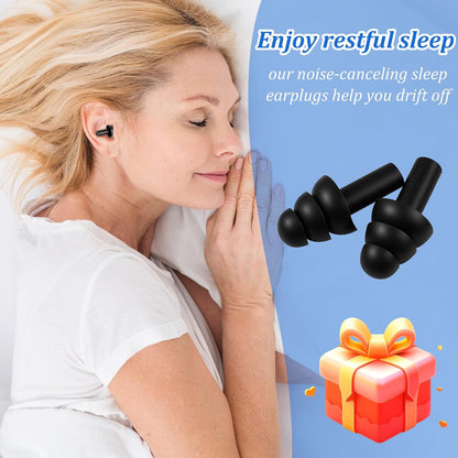 200 Pair Silicone Earplugs, Reusable Ear Plugs for Sleeping Noise Cancelling, Waterproof Bulk Soft Ear Plugs for Shooting, Swimming, Concerts Black