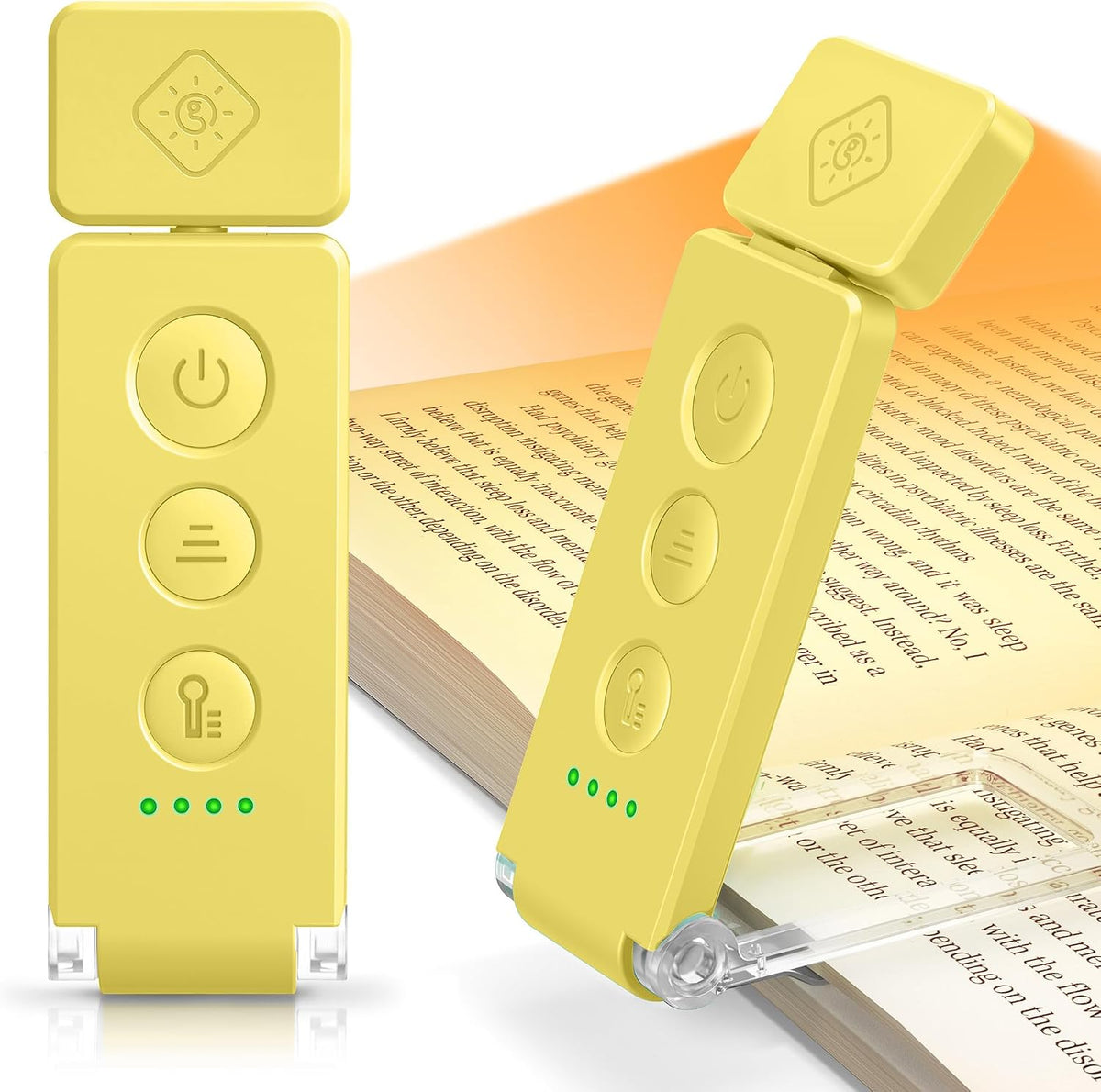 Glocusent Book Light for Night Reading, 12 LED Rechargeable Lamp