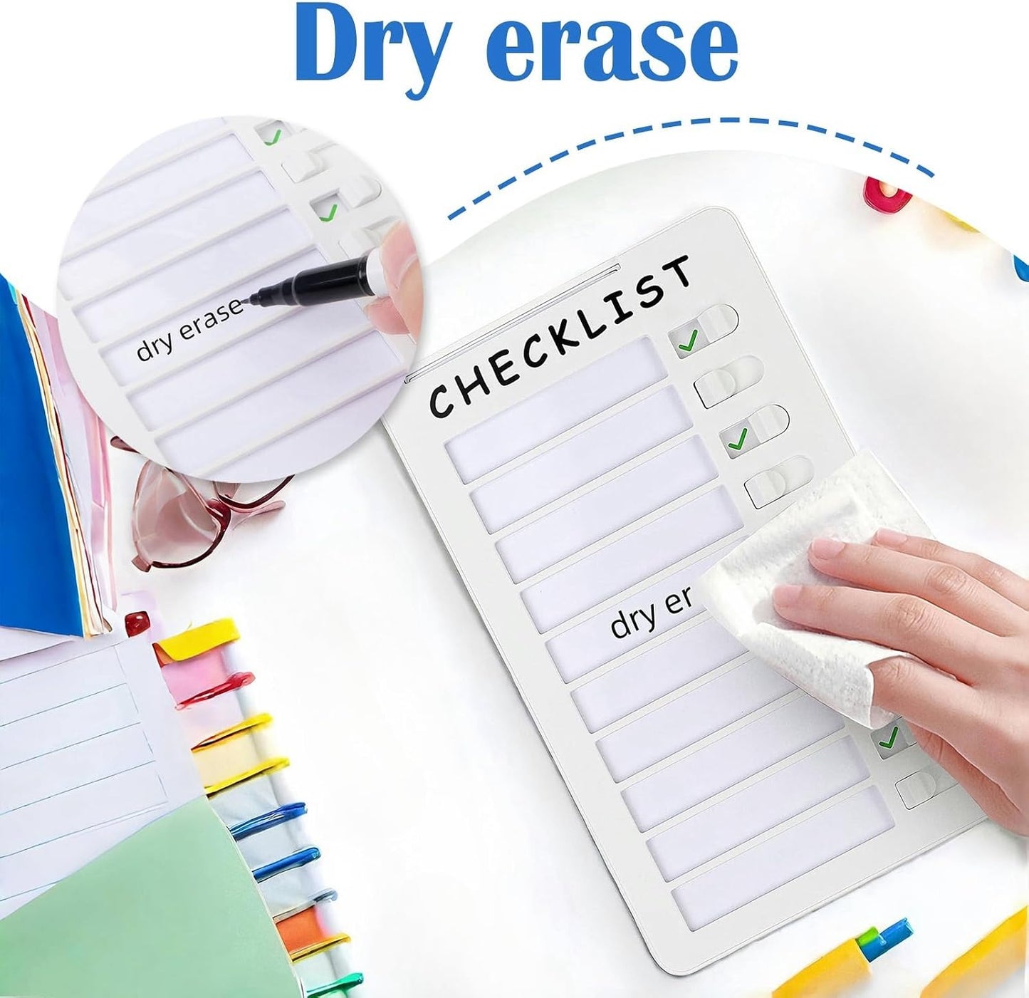 Dry Erase Chore Chart for Kids, Standable Whiteboard Checklist Board | Standable, Resuable, Portable, Routine Chart with a Pen