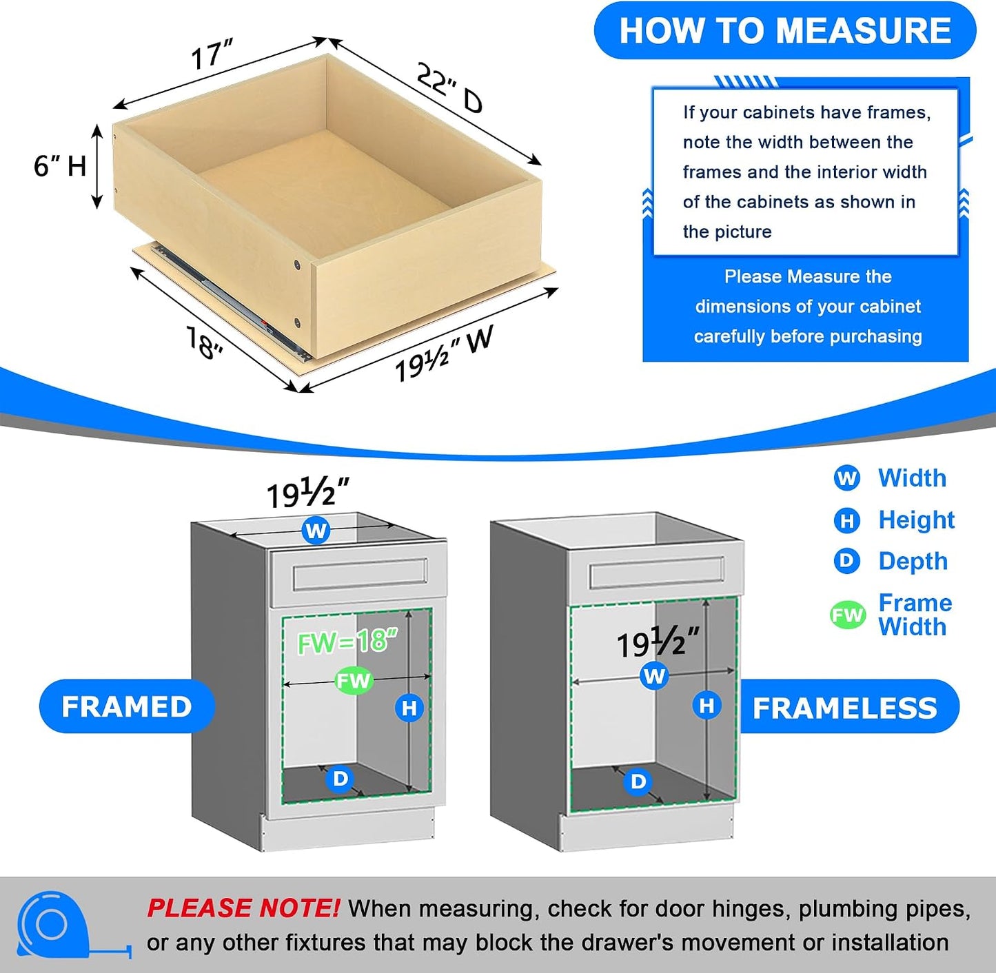 WelFurGeer Soft Close Pull Out Cabinet Organizer, 26" W x 22" D Pull Out Drawer for Cabinet, Bottom Mount Pull Out Drawers for Kitchen Cabinets, Smooth Slide-Out Shelves for Home Kitchen Organization