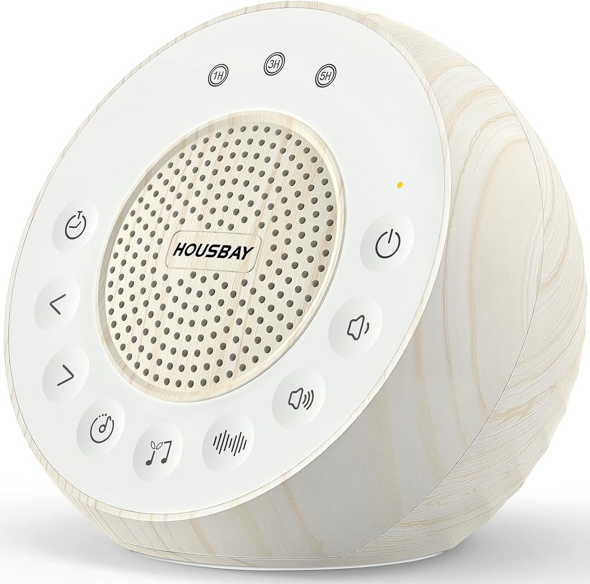 Housbay White Noise Machine with 31 Soothing Sounds, 5W Loud Stereo Sound, Auto-Off Timer, Adjustable Volume, Sleep Sound Machine for Baby, Kid, Adult -Wood Grain
