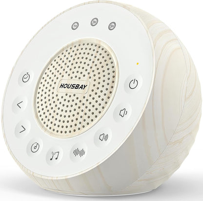 Housbay White Noise Machine with 31 Soothing Sounds, 5W Loud Stereo Sound, Auto-Off Timer, Adjustable Volume, Sleep Sound Machine for Baby, Kid, Adult -Wood Grain
