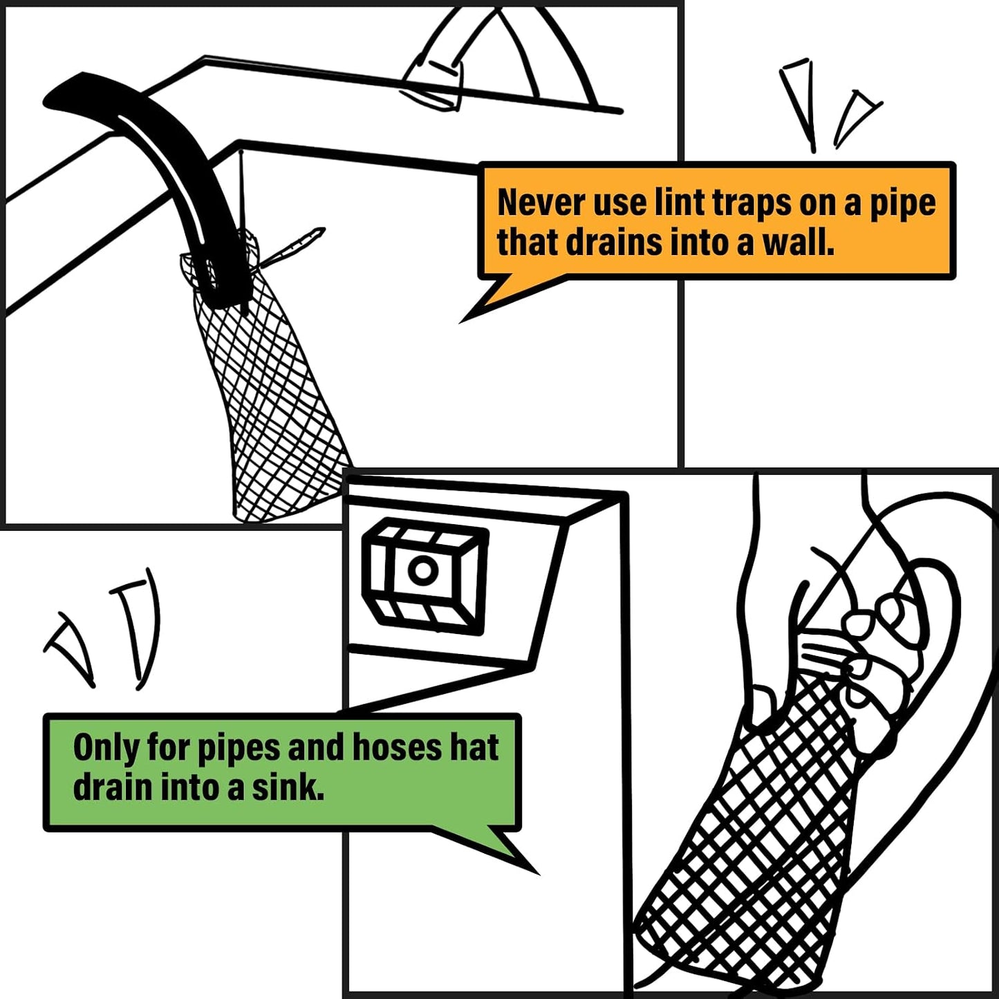 Shappy 24 Pack Washing Machine Lint Traps with Cable Ties (White) | Nylon Mesh Lint Traps, Hair & Pet Hair Filter, Easy Drain Hose Installation with Cable Ties, Fits Most Washing Machines