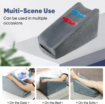 Arm Elevation Pillow Arm Wedge Pillows for Adults Arm Support Pillow with Pocket for Post Surgery Elbow Rest Pillow with Removable Pillow for Sleeping(Grey)