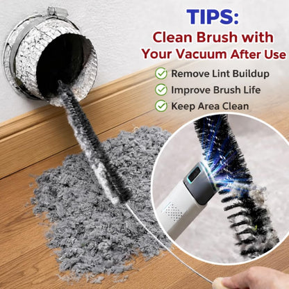 Clothes Dryer Vent Cleaner Kit with Vacuum Hose Attachment Brush, Lint Remover, Dryer Vent Vacuum Hose (Full Brush)