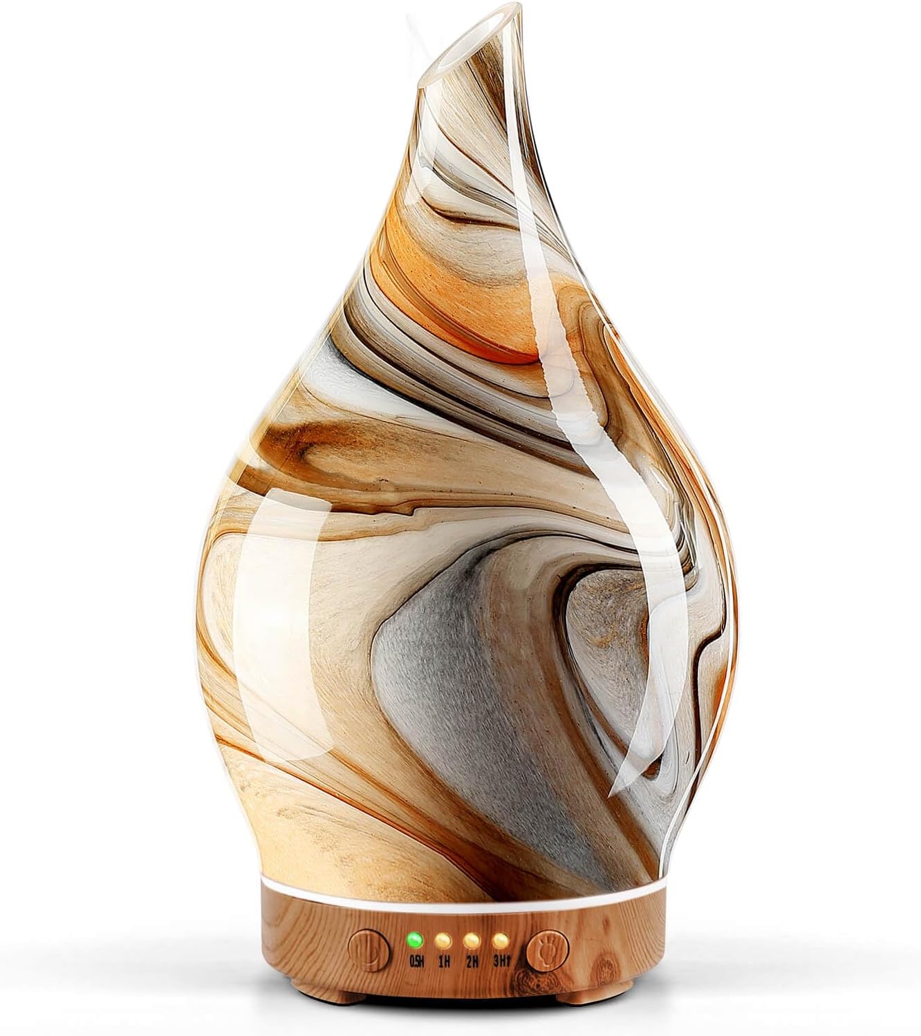 Porseme Oil Diffuser 3D Glass Aromatherapy Ultrasonic Humidifier, Air Refresh Auto Shut-Off, Timer Setting, BPA Free for Home Hotel Yoga Leisure SPA Gift 150ml Last 6H - Colors A