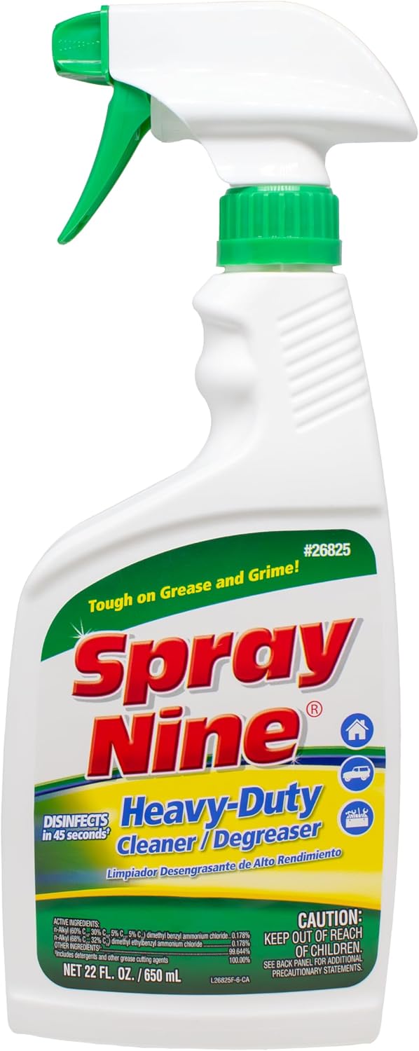 Spray Nine 26832 Heavy Duty Cleaner, Degreaser & Disinfectant for Kitchens, Bathrooms, Yard Equipment, Automotive & Industrial 32 Fl Oz. (Pack of 1)