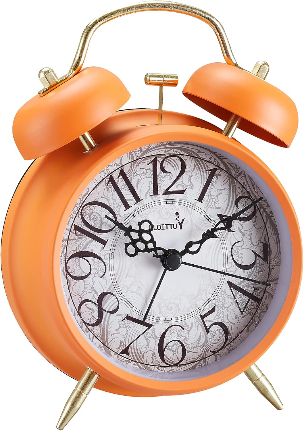 FLOITTUY Loud Alarm for Deep Sleepers 4'' Retro Twin Bell Alarm Clock with Backlight for Bedroom and Home Decoration(Retro Black)