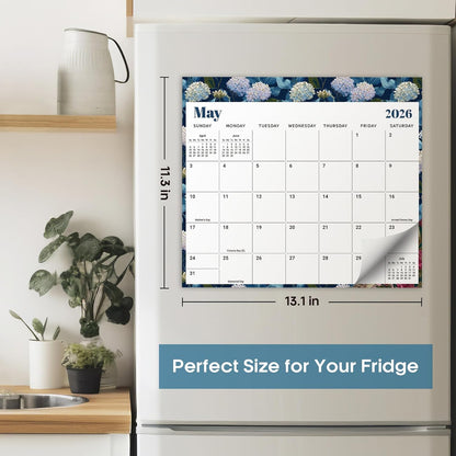 2026-2027 Magnetic Calendar for Refrigerator, Apr 2026-Dec 2027 | 21-Month Fridge Calendar 2026-2027 for Home Planning, Scheduling and Easy Organization, Greenery
