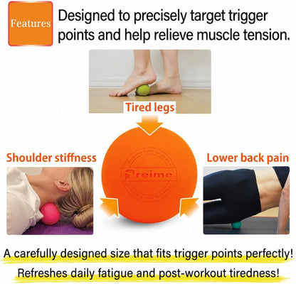 Massage Lacrosse Balls for Myofascial Release, Trigger Point Therapy,Manual Massage Balls, Muscle Knots, and Yoga Deep Tissue Massage. Set of 2 Firm Balls (Ivory and Off-White)
