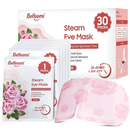BeHoomi 30Packs Steam Eye Mask, Heated Eye Mask for Dry Eyes, Chamomile