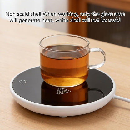 Yunseity Coffee Mugs Warmer, 55C Constant Temperature Electric Cup Heater with Auto Shut Off, Smart Beverage Warmer for Home Office Camping (US Plug)