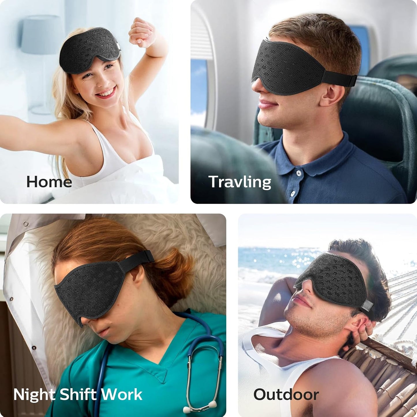 LitBear Breathable Sleep Mask, 3D Eye Mask Sleep for Side Sleepers Women Men