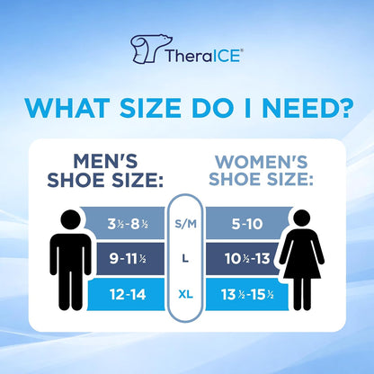 TheraICE Ankle Ice Pack Wrap, Achilles Tendonitis Brace, Plantar Fasciitis | Cold Therapy Compression Sleeve, Sock-Style Slip-On Fit for Women and Men, Eases Sprains, Swelling, Sore Feet and Heel