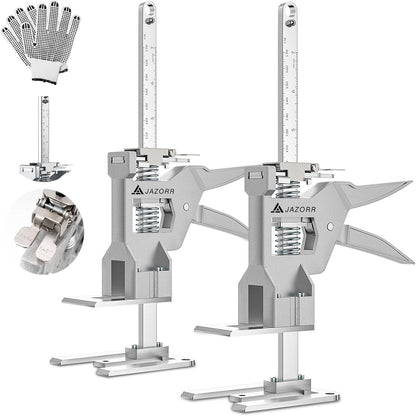 2Pcs Metal Labor Saving Arm Jack, Hand Furniture Lifter Tool, Furniture Jack, 440LBS Capacity Precise Control Slow/Fast Descent for Lifting Door Furniture, Window, Wall Tile Positioning