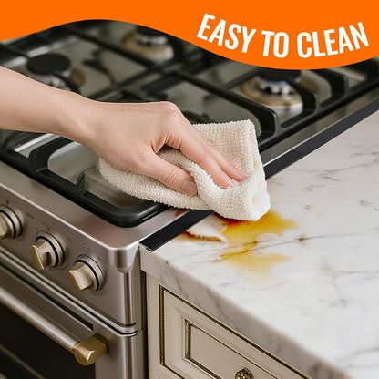 Adjustable Stove Gap Covers 2 Pack, Black 13.8-27.5 Inch | Heat & oil-resistant metal range trim guard. Fits kitchen oven, counter, sink, washer & dryer. Tool-free install