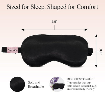 Kitsch Contour Satin Sleep Mask | Eye Masks for Sleep - Blush | Softer Than Silk Sleep Mask, Blindfold Sleep Masks for Women & Men, No Eye Pressure, Lightweight Eye Mask, Travel Essentials