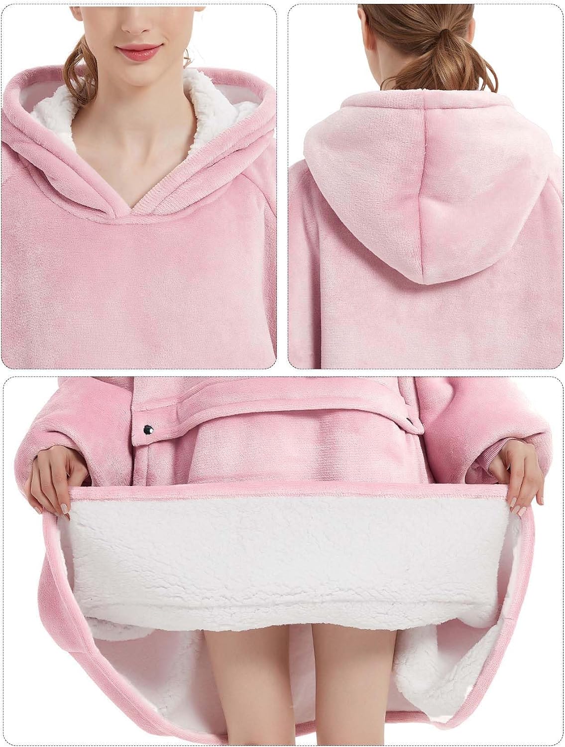 Wearable Blanket Hoodie for Adults With Pocket Strawberry Hoodie | Sherpa, Fuzzy Blanket Hoodie, Oversized Sweatshirt Blanket, Kangaroo Pouch, Cute Birthday Gifts for Sister, Cute Stuff