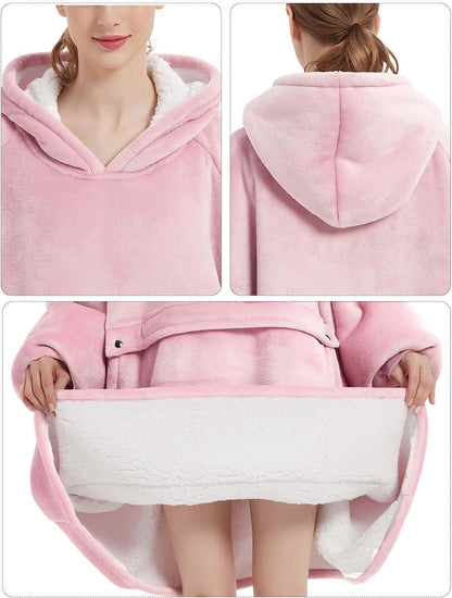Wearable Blanket Hoodie for Adults With Pocket Strawberry Hoodie | Sherpa, Fuzzy Blanket Hoodie, Oversized Sweatshirt Blanket, Kangaroo Pouch, Cute Birthday Gifts for Sister, Cute Stuff