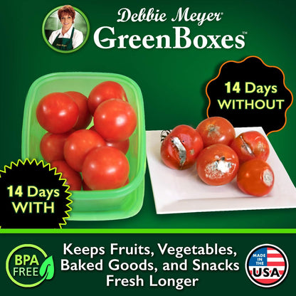 UltraLite GreenBox, Reusable Food Storage Containers with Lids | 32 Piece Set, BPA-Free Airtight Storage, FoodFresh Technology, Keeps Produce and Baked Goods Fresh Longer, Made in the USA