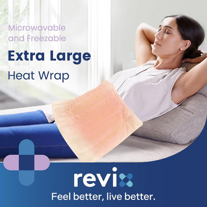 REVIX Extra Large Microwavable Heating Pad for Back, Heating Wrap, Purple