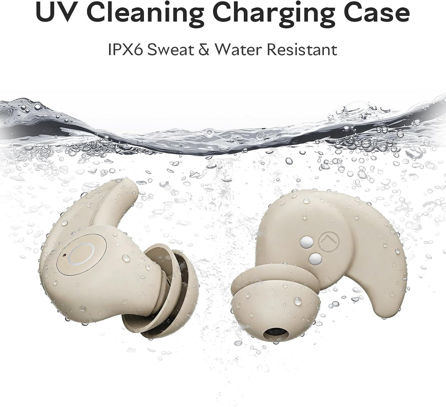 OHAYO Sleep Earbuds Bluetooth 6.0 Noise Cancelling Headphones for Side Sleepers No Touch Control Tiny Sleeping Ear Buds
