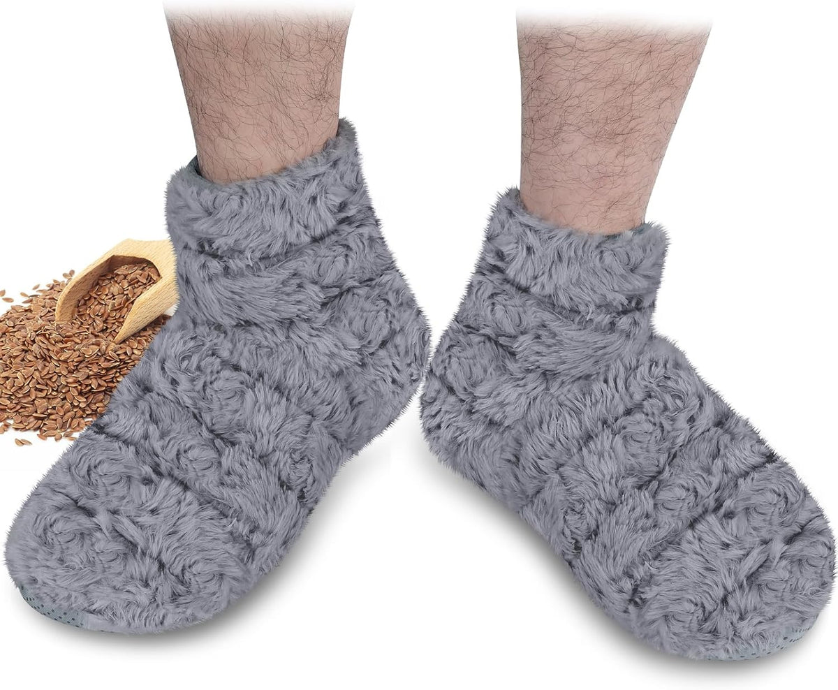REVIX Microwavable Foot Warmers, Heated Booties for Cold Feet, Purple L