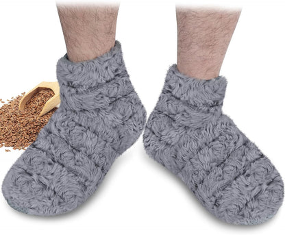 REVIX Microwavable Foot Warmers, Heated Booties for Cold Feet, Purple L