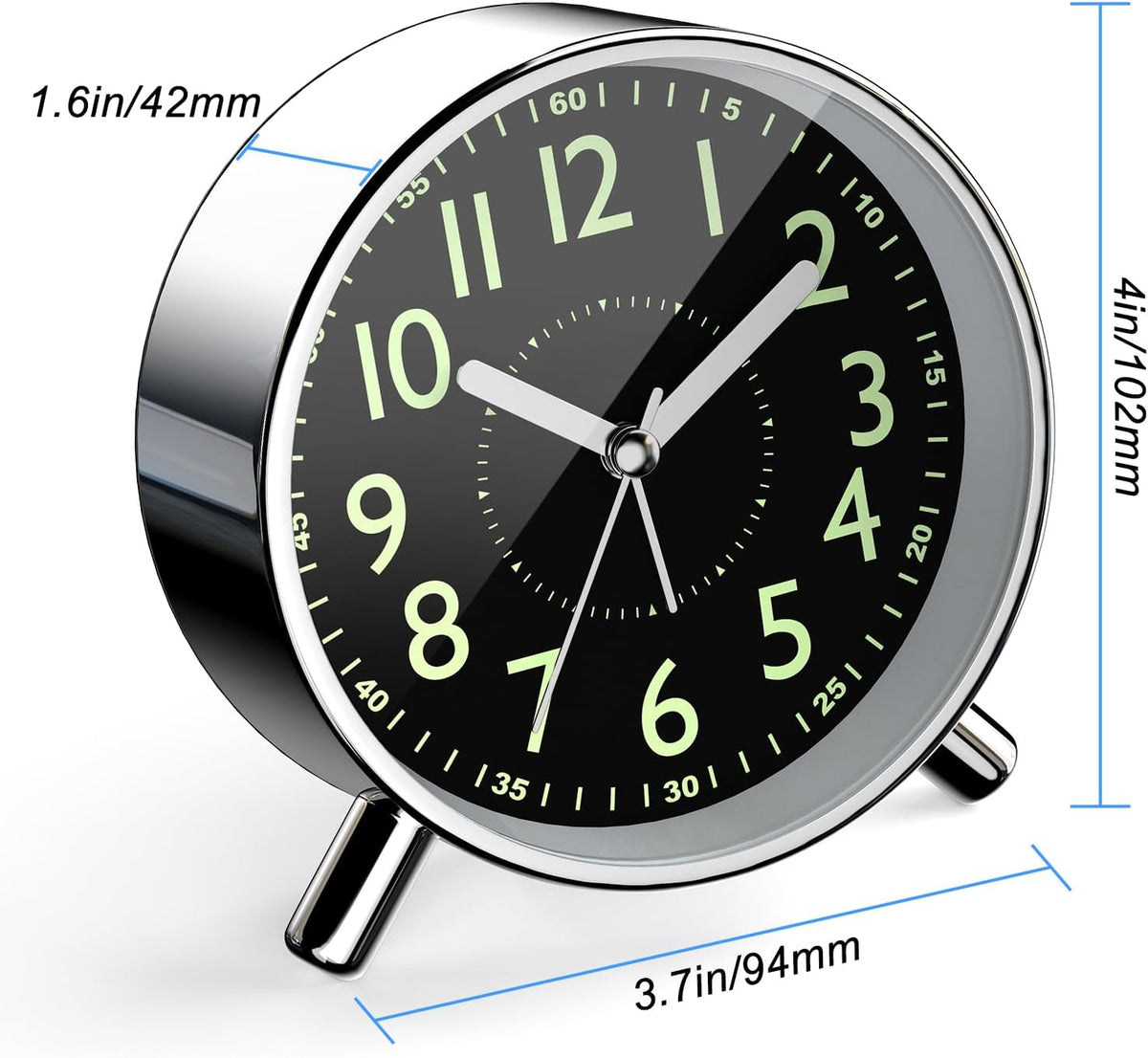 Analog Alarm Clock Night Ligh Battery Operated for Bedroom