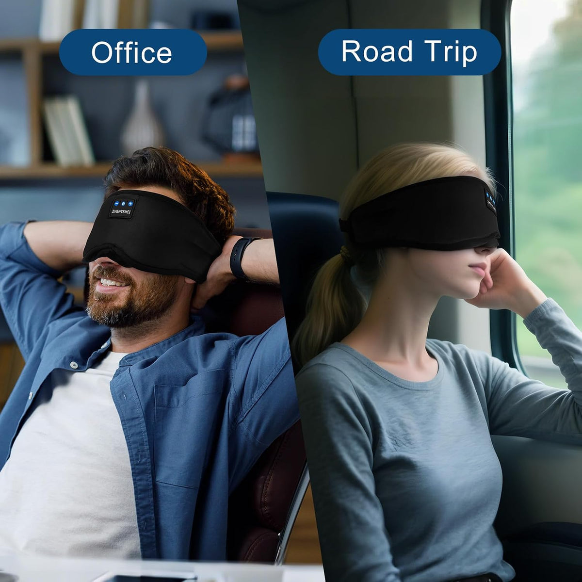 Sleep Mask with Bluetooth 5.4 Headphones, Removable 3D Eye Cups, Timing Sleeping Headphones for Side Sleepers, Wireless Music Eye Mask Speakers for Men, Women, Tech Gifts, Pink