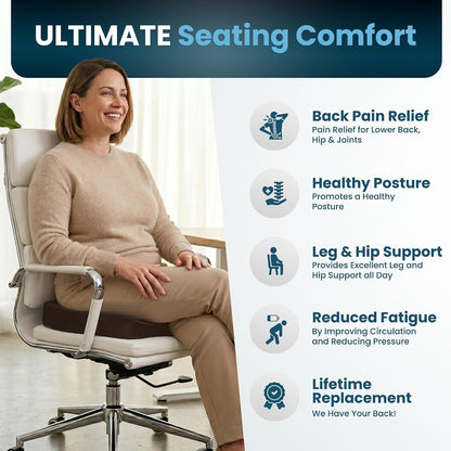 ComfiLife Premium Gel & Memory Foam Seat Cushion – Doctor Recommended Office Chair Cushion, Car Seat Cushion – Chair Cushions for Back & Sciatica Pain Relief – Seat Cushions for Office & Desk (Black)
