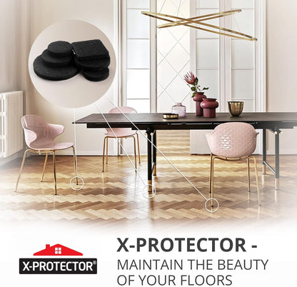 X-PROTECTOR 357 PCS Premium Huge Pack Felt Furniture Pads! | Quantity of Furniture Sliders with Many Big Sizes – Your Ideal Floor Protectors. Protect Your Hardwood & Laminate Floor!