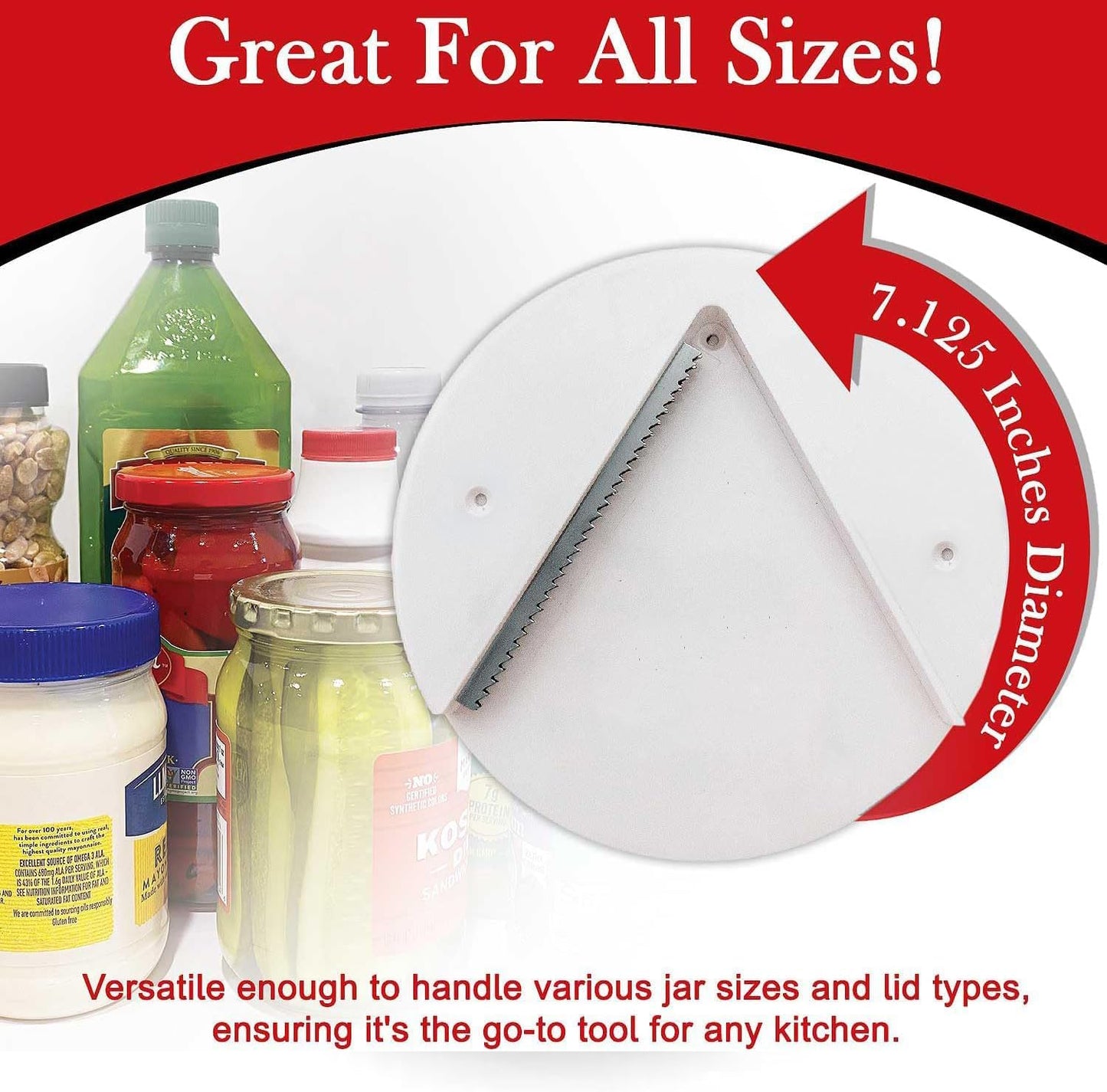 Jar Opener - Under Cabinet, for Seniors With Arthritis or Weak Hands | Under Counter Can, Jar Lid, Bottle Cap Opener Tool