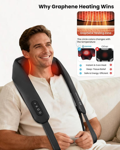 COMFIER Shiatsu Neck and Shoulder Massager with Heat,White Elephant Gifts for Adults,4D Deep Kneading Massage Pillow with Heat, Back Massager, Pillow Massage,Jet Black