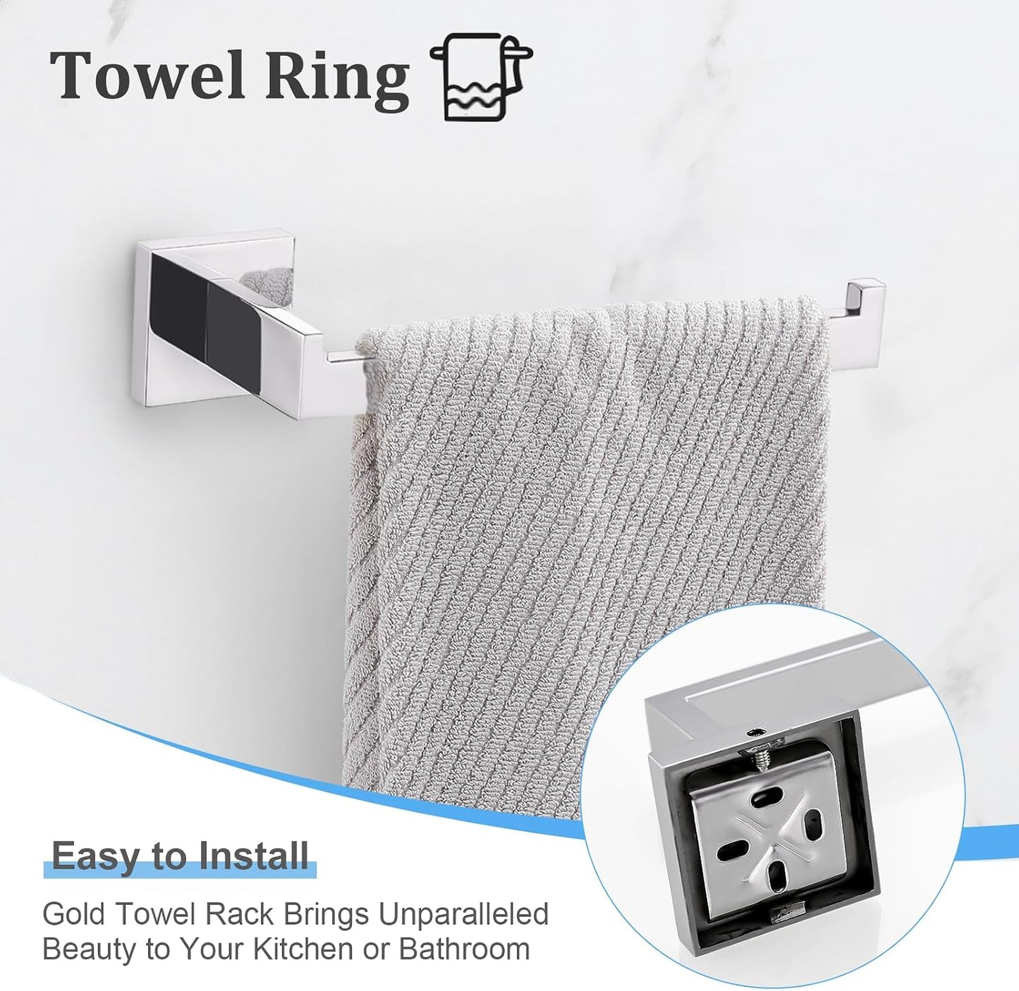 TURS Bathroom Hardware Set Black 4-Piece Towel Bar Set Include 24 Inch Towel Bar Hand Towel Holder Towel Hook Toilet Paper Holder with Shelf Wall Mounted Stainless Steel Bathroom Accessories Set