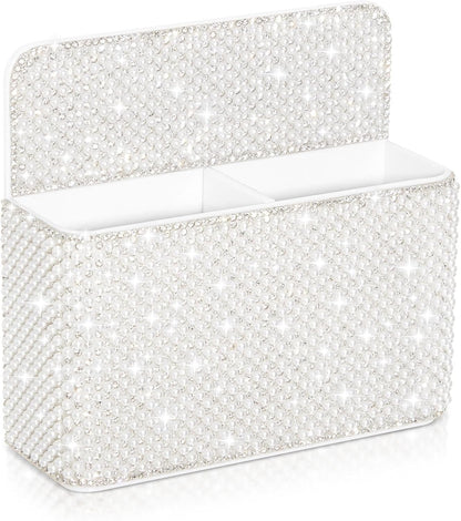 MotiMind Purple Locker Accessories for Girls, Bling Magnetic Pen Holder for Refrigerator, Back to School Rhinestone Marker Holder for Locker, Sparkly Gift for Student (Medium,Rhinestone)