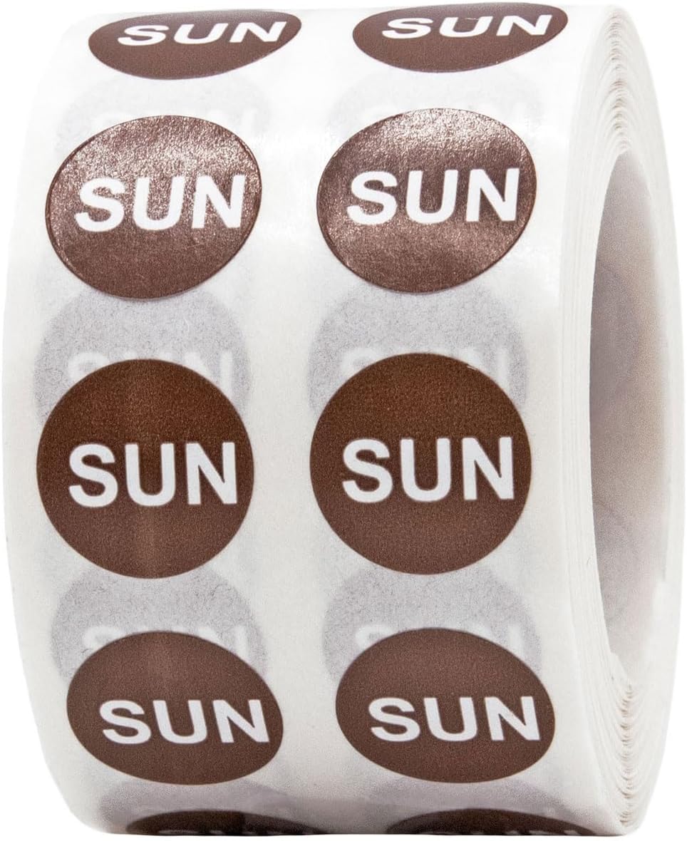 Red Circle Wednesday Stickers – 1/2 Inch Round Adhesive Labels, 1000 Total Stickers Per Roll for Inventory, Food Rotation, Organization, and Retail – Made in the USA